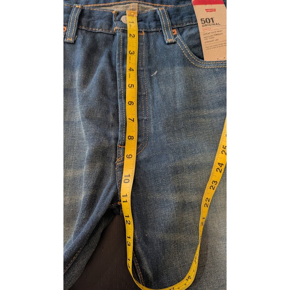 Levi's 501 Original Jeans Mens 34x34 NWT Stretch Straight Leg Button Fly - Picture 4 of 9